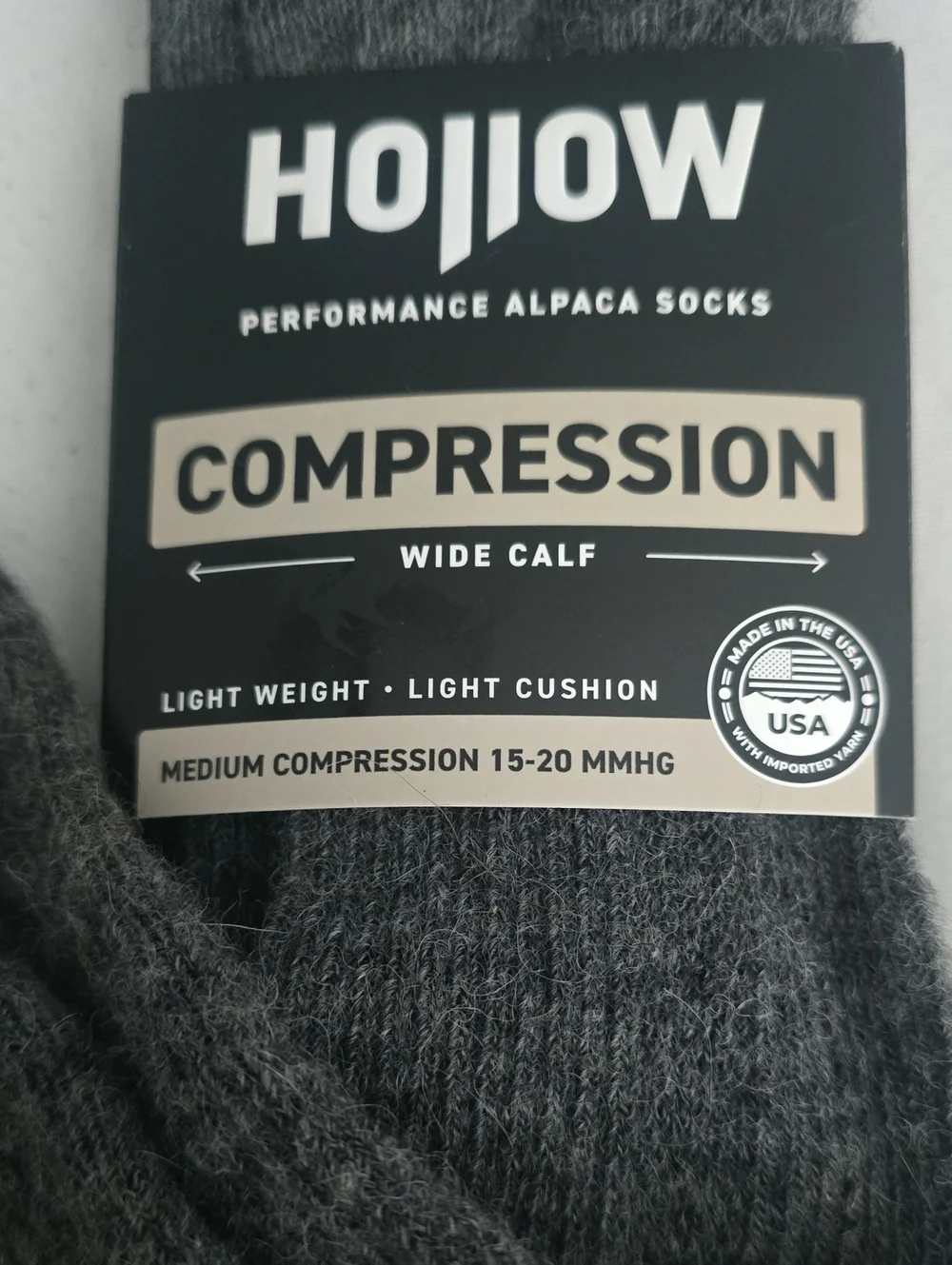 Hollow Medium Compression Wide Calf Performance Alpaca Socks - NWT - M